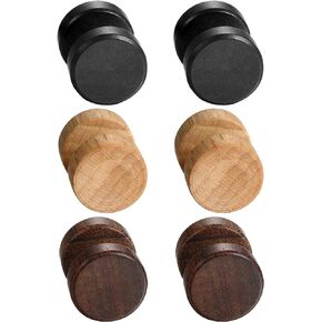 Cupimatch 3 Pairs Wood Stud Earrings Piercing Ear Plugs Barbell Tunnel Fake Gauge Earrings 16G for Men Women