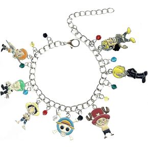 Anime One Piec Charm Bracelet, Cartoon Luffy Hand Chain Bracelets for Women, Men, Girls and Boys, no gemstone in Kuwait