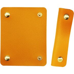 PU Leather Luggage Handle Wraps, Travel Bag Handle Cover, Wallet Handle Protectors, Soft Purse Strap Cover Pad with Brass Clasps, Black, 2Pcs