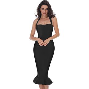 فستان نسائي من whoinshop بتصميم ذيل السمكة على شكل حورية البحر بطول الركبة in Kuwait