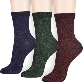 Dani's Choice Daily Fab Women's Glitter Metallic Micro Crew Quarter Socks - Perfect for Everyday Wear