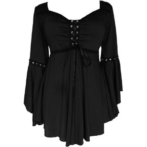 Dare to Wear Ophelia Corset Top: Victorian Gothic Medieval Women's Peasant Blouse for Everyday Halloween Cosplay Festivals