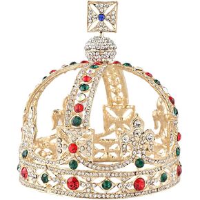 تاج عصري على الطراز الباروكي لحفلات الزفاف الملكي الملكة الملك تاج تيارا إكسسوارات لعيد الميلاد والحفلات والحفلات التنكرية والمهرجانات