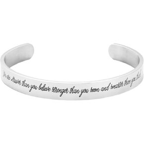 Inspirational Cuff Bracelet for Mom Daughter sisters and friends Engraved Mantra