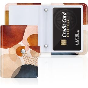 Rouidr Business Card Organizer, RFID Business Card Holder, Small Slim Leather Cards Book, Pocket Name Card Holder Wallet for Women(Black Gold Marble) in Kuwait