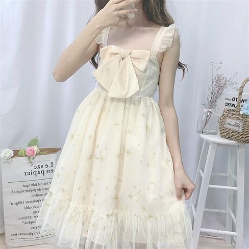 BXSM Japanese Lolita Five-Pointed Star Lace Short Sleeve Dress in Kuwait