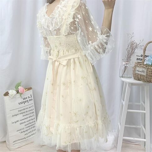 BXSM Japanese Lolita Five-Pointed Star Lace Short Sleeve Dress in Kuwait