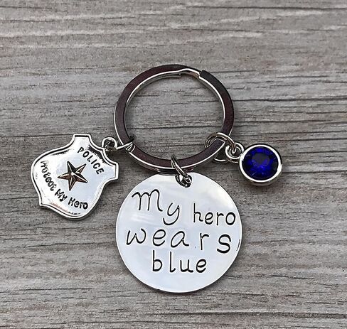 Infinity Collection Police Keychain, My Hero Wears Blue Police Keychain, Police Wife, Girlfriend Keychain, Handcuff Keychain, Gift for Police Officers & Police Wives in Kuwait