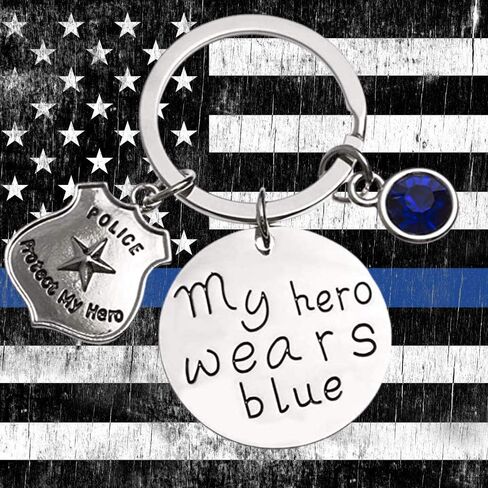 Infinity Collection Police Keychain, My Hero Wears Blue Police Keychain, Police Wife, Girlfriend Keychain, Handcuff Keychain, Gift for Police Officers & Police Wives in Kuwait