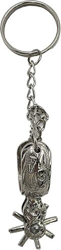 Steel Spur Keychain Accessory, Men and Women Silver Toned Metal Key Ring for Belt Loop, Keys, etc., 5 Inches in Saudi Arabia