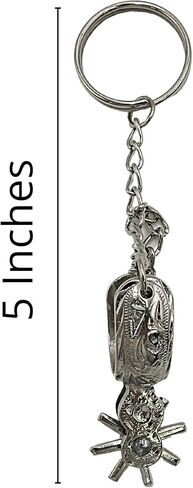 Steel Spur Keychain Accessory, Men and Women Silver Toned Metal Key Ring for Belt Loop, Keys, etc., 5 Inches in Saudi Arabia