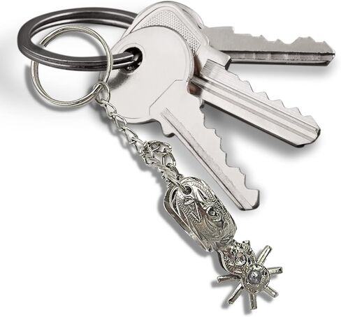 Steel Spur Keychain Accessory, Men and Women Silver Toned Metal Key Ring for Belt Loop, Keys, etc., 5 Inches in Saudi Arabia
