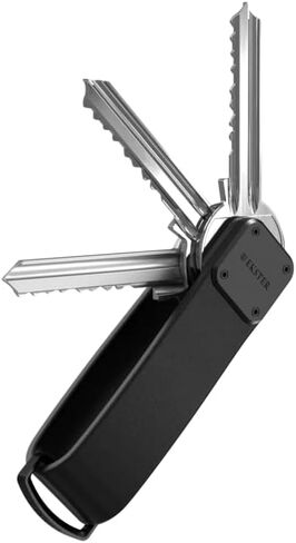 Ekster Key Case | Smart Key Organizer Keychain | Compact Key Holder with Key Finder and Loop for Car Keys | Key Holder for Keychain | Men's Keyrings & Keychains Holder (Black on Black) in Saudi Arabia