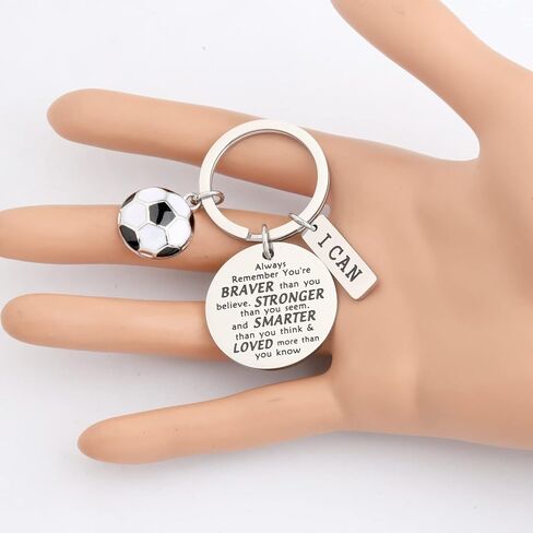BNQL Soccer Keychain Gifts Soccer Lover Gifts for Soccer Players Team Inspirational Gifts Soccer Charm Keychain in Saudi Arabia