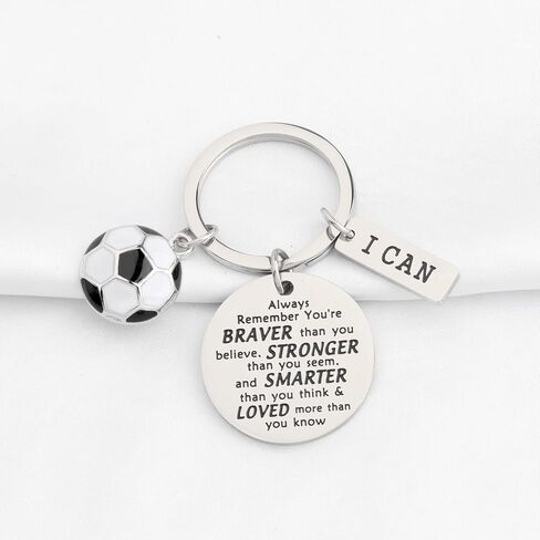 BNQL Soccer Keychain Gifts Soccer Lover Gifts for Soccer Players Team Inspirational Gifts Soccer Charm Keychain in Saudi Arabia