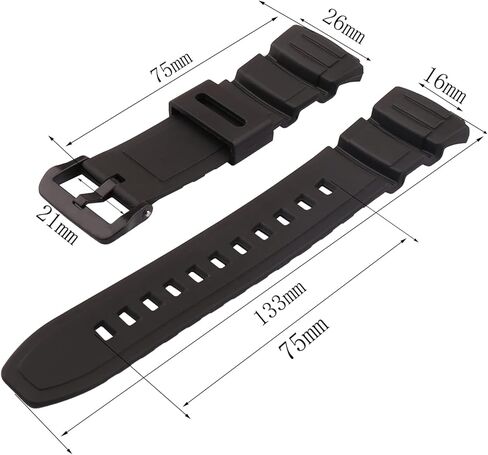 بديل سوار الساعة المطاطي من JETHENG لساعة Casio MCW 100h، MCW 100h- 4av، MCW 110H، W- S220، HDD- S100 in Kuwait