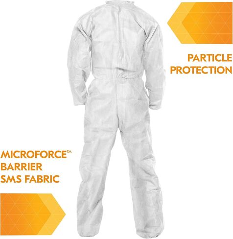 Kleenguard A20 Microforce Barrier SMS Fabric Breathable Particle Protection Coverall, Disposable in Kuwait