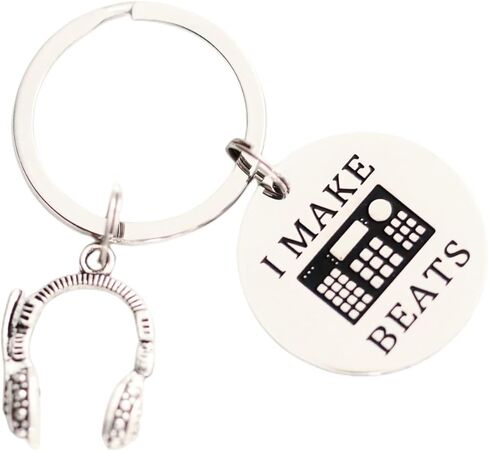 VALAFO Dj Keychain Gifts for Men Women Men Him Music Producer Birthday Ideas Keyring Dj Pendant Jewelry Radio DJ Keychain, Stainless Steel, stainless steel in Kuwait