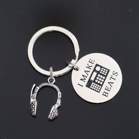 VALAFO Dj Keychain Gifts for Men Women Men Him Music Producer Birthday Ideas Keyring Dj Pendant Jewelry Radio DJ Keychain, Stainless Steel, stainless steel in Kuwait