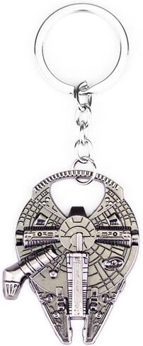 Millennium Falcon Keychain, Star Key Chain, Wars Bottle Opener, Rebel Alliance Keyring, Pewter Silver, Large in Saudi Arabia