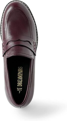 DREAM PAIRS Women's Penny Chunky Loafers Work Shoes | Comfortable Slip-On Platform Loafers for Women with Skin-friendly and1.9 Inch Heel, Dressy Business Casual Shoes in Saudi Arabia