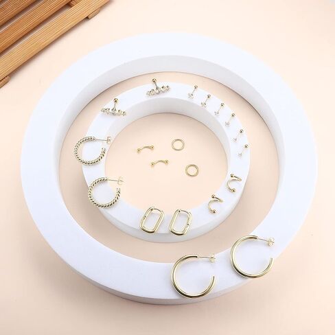 مجموعة أقراط الغضروف للنساء من الفضة والذهب خفيفة الوزن مكتنزة سميكة أقراط تشيكوسلوفاكيا أقراط تويست منحني الحديد الغضروف اللولب محارة روك Daith ثقب المجوهرات in Kuwait