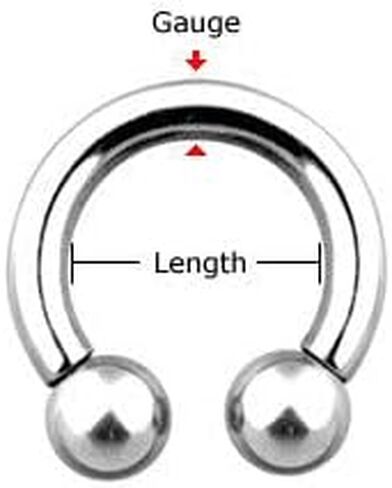 2 pc Titanium Spikes Horseshoe Nose Helix Lip Nipple Septum Tongue Ring 14G - 10mm in Saudi Arabia