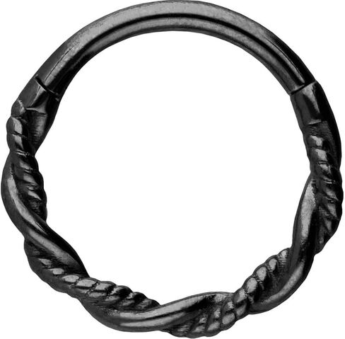 PIERCINGLINE Segment Ring Clicker double twisted made of surgical steel - Piercing for nose, septum, ear, helix or tragus - stylish colors and sizes in Saudi Arabia