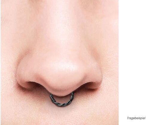 PIERCINGLINE Segment Ring Clicker double twisted made of surgical steel - Piercing for nose, septum, ear, helix or tragus - stylish colors and sizes in Saudi Arabia