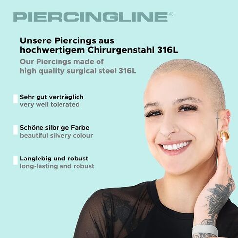 PIERCINGLINE Segment Ring Clicker double twisted made of surgical steel - Piercing for nose, septum, ear, helix or tragus - stylish colors and sizes in Saudi Arabia