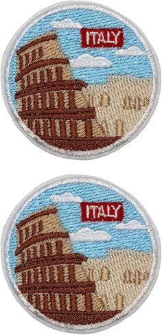 BOHAQA 2 قطعة رقعة كولوسيوم روما 2 بوصة - رقعة حديد إيطالية رائعة - يمكن كيها/خياطتها in Kuwait