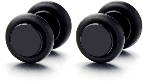 2pcs Screw Stud Earrings Men Women, Steel Cheater Fake Ear Plugs Gauges Illusion Tunnel in Saudi Arabia
