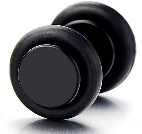 2pcs Screw Stud Earrings Men Women, Steel Cheater Fake Ear Plugs Gauges Illusion Tunnel in Saudi Arabia
