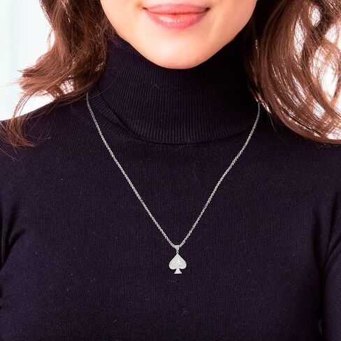 Claddagh قلادة من الذهب الفاخر عيار 925 من الفضة الإسترليني الآس البستوني مع سلسلة رولو وقلادة فقط in Saudi Arabia