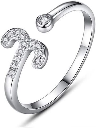 إلى الأبد الملكة 925 الفضة الاسترليني تشيكوسلوفاكيا بيان الدائري ابراج زودياك 12 كوكبة علم التنجيم خاتم قابل للتعديل للنساء فتاة عيد الحب in Kuwait