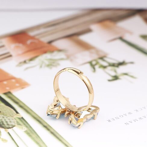Leadigol 4pcs Colorful Crystal Butterfly Ring,Vintage Bohemian Acrylic Butterfly Knuckle Rings Set,Adjustable Open Colorful Crystal Open Cuff Ring in Saudi Arabia