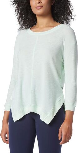 Andrew Marc Women's Performance Rib Trimming 3/4 Sleeve Sharkbite Tee in Saudi Arabia