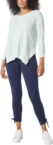Andrew Marc Women's Performance Rib Trimming 3/4 Sleeve Sharkbite Tee in Saudi Arabia