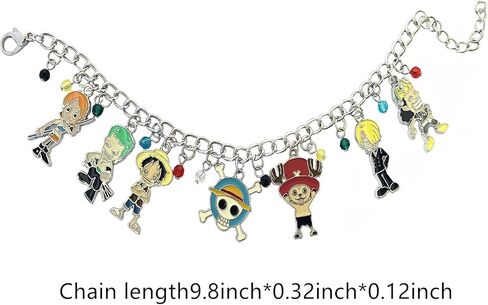 Anime One Piec Charm Bracelet, Cartoon Luffy Hand Chain Bracelets for Women, Men, Girls and Boys, no gemstone in Kuwait