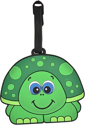 Luggage Tags for Kids Green Turtle for Backpacks, Vacations or Cruises, 4 Inch, Set of 3 in Saudi Arabia
