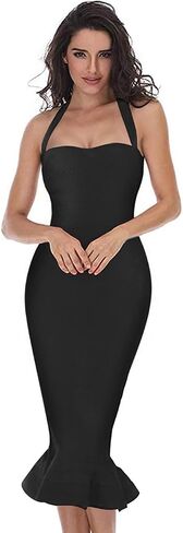 فستان نسائي من whoinshop بتصميم ذيل السمكة على شكل حورية البحر بطول الركبة in Saudi Arabia
