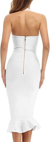 فستان نسائي من whoinshop بتصميم ذيل السمكة على شكل حورية البحر بطول الركبة in Saudi Arabia