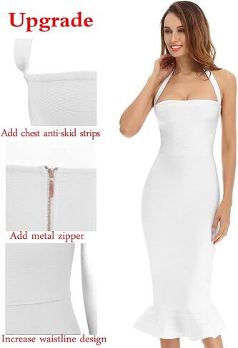 فستان نسائي من whoinshop بتصميم ذيل السمكة على شكل حورية البحر بطول الركبة in Saudi Arabia