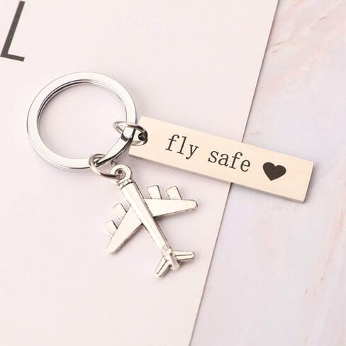 Hibetek Flight Attendant Gift Pilot Gift Fly Safe Keychain Traveling Gifts for women men in Saudi Arabia
