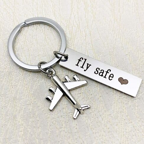 Hibetek Flight Attendant Gift Pilot Gift Fly Safe Keychain Traveling Gifts for women men in Saudi Arabia