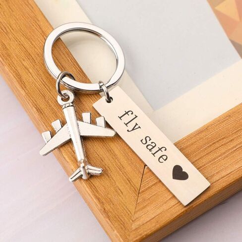 Hibetek Flight Attendant Gift Pilot Gift Fly Safe Keychain Traveling Gifts for women men in Saudi Arabia