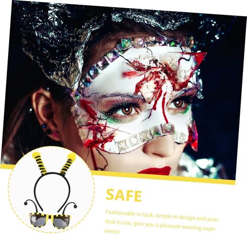 مجموعة شريط راس مطاطية للاطفال الصغار من اوكوماير مناسبة للشعر والمكياج ونظارات ونظارة بتصميم نحلة مضحكة للنساء والمكياج والازياء التنكرية in Kuwait