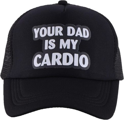 قبعة Falidem Your DAD is My Cardio Trucker Hat، قبعة بيسبول شبكية مضحكة لعيد الحب للنساء والرجال in Saudi Arabia