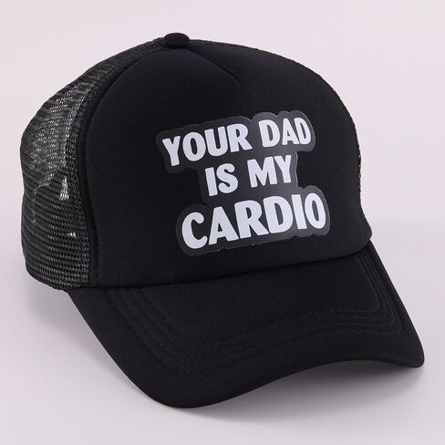قبعة Falidem Your DAD is My Cardio Trucker Hat، قبعة بيسبول شبكية مضحكة لعيد الحب للنساء والرجال in Saudi Arabia