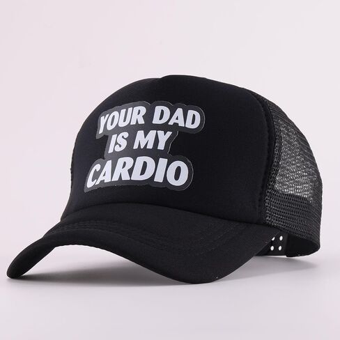 قبعة Falidem Your DAD is My Cardio Trucker Hat، قبعة بيسبول شبكية مضحكة لعيد الحب للنساء والرجال in Saudi Arabia